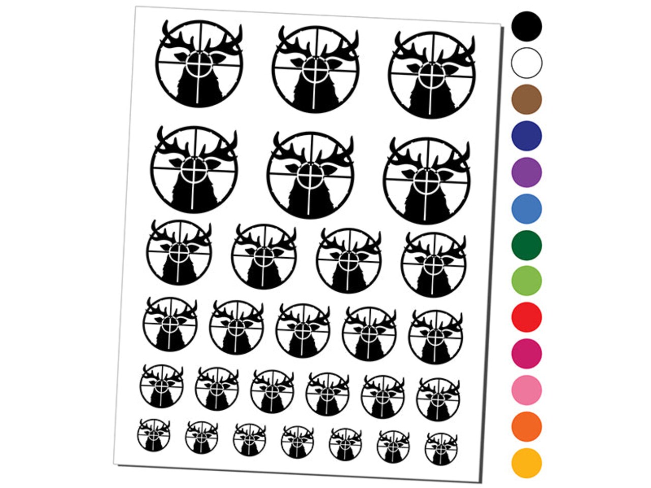Hunting Hunter Deer in Crosshair Temporary Tattoo Water Resistant Fake Body Art Set Collection